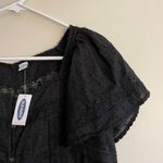Old Navy S- Black Frilly Sleeves Blouse Square Neckline Lace Photo 1