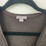 Ann Taylor  Sleeveless Metallic Faux Wrap Top Brown Gold Sparkle Size Smal Photo 3