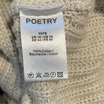 Poetry  Beige Cotton Knit Collared Button Front Cardigan Size Large Photo 3