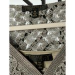 PICADILLY FASHIONS Silver Knit Sweater Top Womens M | Long Sleeve Swim Cover Photo 3