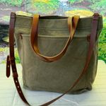 Madewell large canvas shopping bag canvas/leather Photo 0