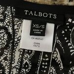 Talbots  Black White Silk Paisley Boxy Oversized Poncho Sheer Xs/s Boho Oversized Photo 6