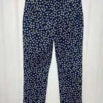 Boden RICHMOND Navy Blue Mimosa Floral Daisy Print Ankle Pants 022 Size 4 Photo 4