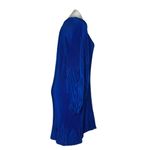 Banana Republic Blue Dress Micro Pleated Loose Fit Balloon Sleeves Size Medium Photo 2