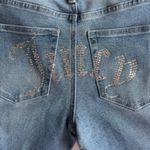 Juicy Couture Lunita Jean 27/5 Flare Mid Rise Embellished Sparkle Bling Pocket Photo 4