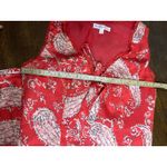 Western Y2K Coquette Babydoll Top Skirt Set Women Small Lace Paisley Boho Silky Red Photo 4