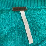 Free People Teal Boucle Cotton Blend Found My Friend Pullover Sweatshirt Photo 10