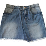 Hayden  Los‎ Angeles Frayed Hem Denim Mini Skirt Light Wash Women's Small Photo 0