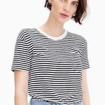 J.Crew  Navy and White Striped pocket Short Sleeve bodysuit,size S Photo 0