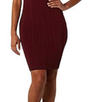 Bold Elements  Sleeveless Bodycon Knit Dress Womens XL Burgundy Wine Stretch NWT Photo 0
