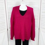 Free People All Mine Slouchy Alpaca Blend Sweater Raspberry Pink Large Oversized Photo 1