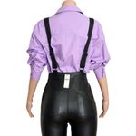 Anthropologie MAEVE x  Faux Leather Overalls, Black, 4 (US) Photo 11