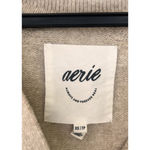 Aerie Cropped Cable V Neck Polo Sweater Oatmeal Chunky Cozy Women’s Size XS Photo 7