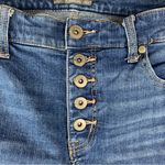 Torrid size 14 button front denim Blue Distressed Jean Shorts Casual Cut-Off Photo 3