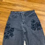 American Eagle Outfitters Black Embroidered Mom Jeans Womens Size 0 High Rise Photo 1