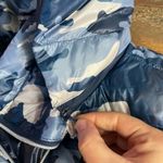 My Anorak Blue Camo Removable Hooded Duck Down Puffer Vest Outerwear Sz S 🧡 White Photo 11