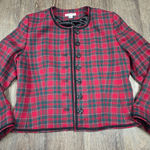 Pendleton  Vintage Red Green Black Plaid 100% Virgin Wool Jacket 14 Blazer Photo 0