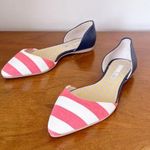 Boden • Vienne Point Flats d'orsay red white stripe canvas navy blue leather Size 6 Photo 0