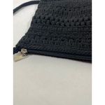 The Sak  Crochet Crossbody Bag Black Woven Strap Zipper Closure Y2K Boho Artisan Photo 7