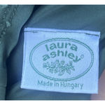 Laura Ashley VTG  Green Velvet Midi Dress XS Puff Sleeve Bow Cottage Romantic Photo 7