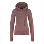 Nike  Mauve Zipper Yoga Full Zip Hoodie Women xs asymmetrical zip pockets hood Photo 9
