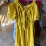 Cache To  Mustard Yellow Off The Shoulder Dress Small Photo 1