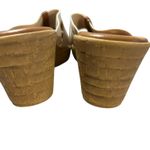 Italian Shoemaker Slip On Wedge Sandals SZ 7 Beige Flex Strap Open Toe Tan Photo 4