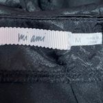 Mi Ami Black Silk Satin Floral Jacquard Slit Zipper Mini Straight Pencil Skirt M Size M Photo 3