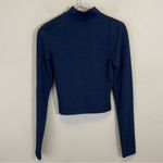 Aritzia Babaton Navy Shapelace High‎ Neck Long Cropped Top Size Small Photo 5