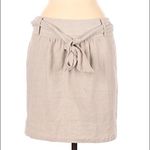 Banana Republic  Linen Mini Above Knee Belted Lined Skirt Tan Beige Small Photo 1