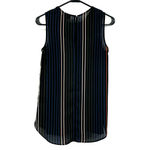 Who What Wear size XS sleeveless blouse black with multi color stripes down Photo 1