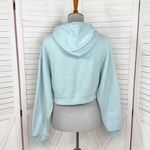 PINK - Victoria's Secret Pink‎ Victorias Secret Everyday Fleece Logo Cropped Hoodie Sweatshirt Blue Small Photo 4