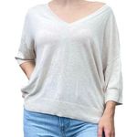 Treasure & Bond  Cashmere Blend V-Neck Sweater in Oatmeal Beige Size XL Photo 0