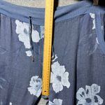 Made in Italy Linen Floral Print Cropped Pants Women's Small Medium Blue White Photo 4
