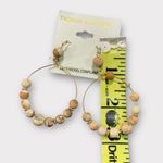 NEW Women’s Beaded Dangle Hoop Earrings Gold & Faux Stone Beads Photo 2