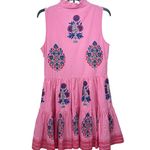 OLIPHANT Boca pink‎ tiered printed Yoke Dress S Pink Photo 5