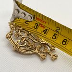 Victorian Revival Monogram Brooch Pin Nondescriptive Scroll Girandole Tassels Gold Photo 2