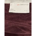 Liz Claiborne Sara Velvet Maroon Petite Slim Leg Pants Size 6P NWT Photo 2