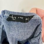 Ruby Rox  Women’s Denim Halter Button Front Mini Dress Blue Size 3 Cute Girly Photo 3