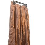 ASOS Tan Linen Blend Pleated Cropped Wide Leg Pants Casual Womens‎ Photo 1