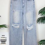 J.ING High Waisted Vintage Blue Distressed Wide Leg Jeans Size M Photo 0