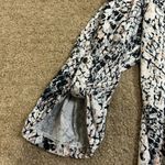 Cathy Daniels  Womens Medium Animal Print Zip Up Blouse 3/4 Sleeves Photo 4