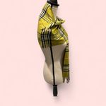 Cute citron avocado plaid stripe super soft scarf 13x74 fringe Yellow Photo 2