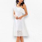 Lilly Pulitzer Callisto One Shoulder Resort White Terry Lace Midi Dress Size 12 Photo 15