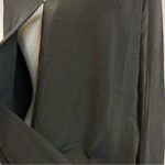 Forever 21 Black Surplice Blouse Women’s Medium Sheer Drapey V-Neck Minimalist Photo 3