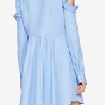 BCBGMAXAZRIA BCBG Jesse cold shoulder cutout blue shirt dress Photo 8