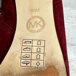 Michael Kors Women Sz 9.5 Red Suede Stiletto Side Zip Booties Shoes Silver Sexy Photo 6