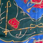 100% Silk Scarf With Military Music Theme & Coat Of Arms #7 & Measures 33 x 33 Blue Photo 1