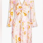 Maje NEW NWT  Rolille Ruched Satin Mini Dress In Flower Power Floral Print Photo 3