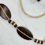 Coconut Shell Beaded Tie Belt Boho Natural Brown Medium (M) ✨ Photo 9